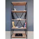 Tegemshop 5 Raflı Kitaplık Çok Amaçlı Ceviz Renk - Kahverengi