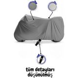 Tegin ACC | Rmg Moto Gusto Tornado Sport Bağlantı Tokalı Uyumlu Solarblock Prime Uyumlu Motosiklet Brandası | Su Geçirmez, %99 UV, Yansıtıcı Gümüş Üst