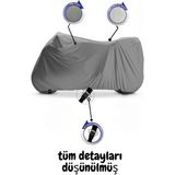 Tegin ACC | Salcano Sm 150-T10 Bağlantı Tokalı Uyumlu Solarblock Prime Uyumlu Motosiklet Brandası | Su Geçirmez, %99 UV, Yansıtıcı Gümüş Üst, 360° Lastikli, Taşıma Çantalı
