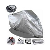 Tegin ACC | Vespa 946 125 I.e. Arka Çanta Uyumlu Motorsiklet Uyumlu Motosiklet Brandası | Su Geçirmez, %99 UV, Yansıtıcı Gümüş Üst, 360° Lastikli, Taşıma Çantalı