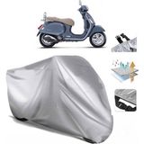 Tegin ACC | Vespa Gts 150 Abs Arka Çanta (Bağlantı Tokalı) Uyumlu Solarblock Prime Uyumlu Motosiklet Brandası | Su Geçirmez, %99 UV, Yansıtıcı Gümüş Üst
