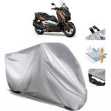 Tegin ACC | Yamaha X-Max 300 Abs Arka Çanta (Bağlantı Tokalı) Uyumlu Solarblock Uyumlu Motosiklet Brandası | Su Geçirmez, %99 UV, Yansıtıcı Gümüş Üst