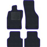 Tegin Audi A3 2003-2011 Siyah Halı Mavi Kenar Çapraz Çizgi Topuk 2250 gr Paspas