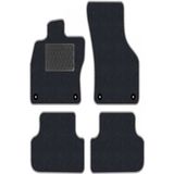 Tegin Audi A4 B6-B7 2000-2007 Siyah Halı Gri Kenar Deri Petek Topuk 2250 gr Paspas