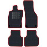 Tegin Audi A4 B8 2008-2015 Siyah Halı Kırmızı Kenar Elipsler Topuk 2250 gr Paspas