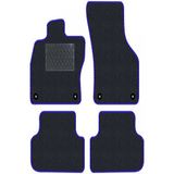 Tegin Citroen C3 - Ds3 2009-2016 Siyah Halı Mavi Kenar Baklava Topuk 2250 gr Paspas