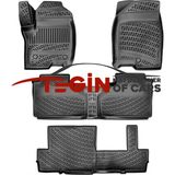 Tegin Gmc Denali Xl Yukon ve Xl Bench Seating 8 Koltuk 2021 Sonrası 3D Siyah Havuzlu Paspas