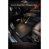 Tegin Mat Designer Of Cars Audi A1 2010-2018 S-Line Görünümlü Kaymaz Tabanlı Premium Siyah Deri Beyaz Kenar Paspas