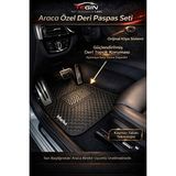 Tegin Mat Designer Of Cars Audi A3 2012-2020 Kaymaz Tabanlı Premium Siyah Deri Beyaz Kenar Paspas