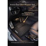 Tegin Mat Designer Of Cars Audi A3 2012-2020 Kaymaz Tabanlı Premium Siyah Deri Siyah Kenar Paspas