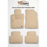 Tegin Mat Designer Of Cars Fiat Ducato 2006 ve Sonrası Premium Deri Paspas Siyah Deri Bej Kenar