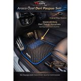 Tegin Mat Designer Of Cars Honda Civic 2016-2021 Hatchback Premium Siyah Deri Mavi Kenar Paspas