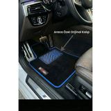 Tegin Mat Designer Of Cars Opel Mokka 2012 ve Sonrası Suv 4x4 Özel Dikim Prime Velür Siyah Halı Mavi Kenar Halı Paspas