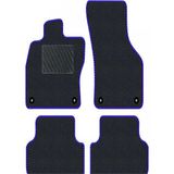 Tegin Volkswagen Passat B8 2015 ve Sonrası Siyah Halı Mavi Kenar Çapraz Çizgi Topuk 2250 gr Paspas
