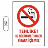 Tehlike Bu Noktadan İtibaren Sigara Içilmez Uyarı Ikaz Levhası