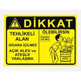 Tehlikeli Alan Sigara Içilmez - Uyarı Tabela Levhası 24X34 cm Polikarbon - 24 x 34 cm - 1 Adet