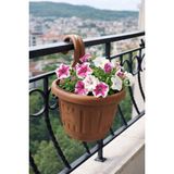 Tek Askılı Balkon Saksısı Balkon Demirine Asılan Saksı 21CM AH156