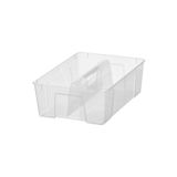 TEK BİZDE Taşınabilir Kulplu Düzenleyici 37x25x12 Cm Düzenleme Kutusu Şeffaf Plastik Kutu