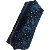 Tek Bölmeli Çiçek Işlemeli File Kalemlik Transparan Siyah1 Adet - 19 cm x 6 cm x 8 cm. - CÜZDAN