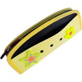 Tek Bölmeli Fermuarlı Kalemlik Delikli Model Yeni Tarz - Sarı - 22x9x4