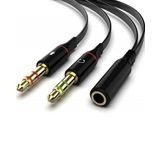 Tek Girişli Kulaklığı Bilgisayara Bağlama, Kulaklık ve Mikrofon Ayırıcı, 1 Dişi 2 Ekek 3.5mm Jak Mikrofonlu Kulaklık Ayırıcı, Çevirici aux 3.5MM STEREO DİŞİ X 2 STEREO ERKEK KULAKLIK ayırıcı