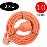 Tek-İş 10 Metre Uzatma Kablosu 3 x 1 mm Ttr Bakır Kablo Erkek Fiş Dişi Fiş Baskılı Seyyar Ara Kablo