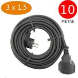Tek-İş 10 Metre Uzatma Kablosu 3 x 1,5 mm Ttr Bakır Kablo Erkek Fiş Dişi Fiş Baskılı Seyyar Ara Kablo