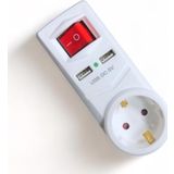 Tek-İş 2 x USB Çıkışlı Topraklı Fiş Priz Anahtarlı Golyat Fiş 2,1 A