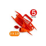 Tek-İş 5 Metre Uzatma Kablosu 3x2,5 mm Ttr Bakır Kablo Erkek Fiş-Dişi Fiş Baskılı