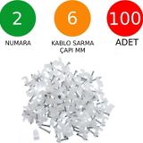 Tek-İş Beton Çivili Kablo Tutucu Kroşe No: 2 - 6 mm 100 Adet
