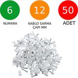 Tek-İş Beton Çivili Kablo Tutucu Kroşe No: 6 - 12MM 50 Adet