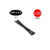 Tek-İş Kablo Bağı Cırt Kelepçe 140 mm x 2.5 mm Siyah 100 Adet