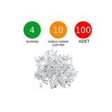 Tek-İş Kroşe No 4 100 Adet Beton Çivili Kablo Tutucu
