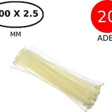 Tek-İş Plastik Kablo Bağı Cırt Kelepçe 100 mm x 2.5 mm Beyaz 20 Adet