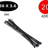 Tek-İş Plastik Kablo Bağı Cırt Kelepçe 250 mm x 3.6 mm Siyah 20 Adet
