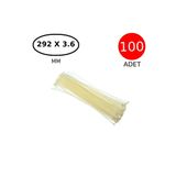 Tek-İş Plastik Kablo Bağı Cırt Kelepçe 292 mm x 3.6 mm Beyaz 100 Adet Poşet