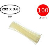 Tek-İş Plastik Kablo Bağı Cırt Kelepçe 292 mm x 3.6 mm Beyaz 100 Adet