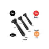 Tek-İş Plastik Kablo Bağı Klipsi Cırt Kelepçe 250-300-380 mm X 4.8 mm Siyah 20 şer Adet Toplam 60 Adet