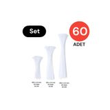 Tek-İş Plastik Kablo Bağı Klipsi Cırt Kelepçe Set 100-150-250 x 2.5 mm Beyaz (20 x 3) 60 Adet