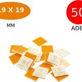 Tek-İş Plastik Kablo Bağı Klipsi Cırt Kelepçe Tutucu Yapışkanlı 19 x 19 mm 50 Adet