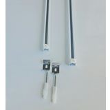 Tek Kanallı Beyaz Alüminyum Ray (Tekli Korniş) + Metal Portray (250 CM)