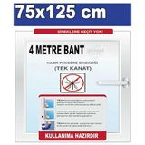 Tek Kanatlı Hazır Pencere Sinekliği 75X125CM Cırtlı-Yapışkanlı Tak Çıkar Kolay Montajlı Sineklik