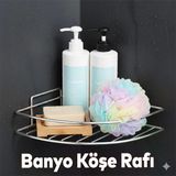 Tek Katlı Duş Şampuanlığı Paslanmaz Çelik Banyo Köşe Rafı Vidalı Sağlam Ve Şık Tasarım Krom Renk