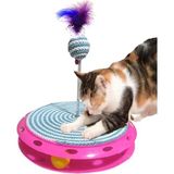 Tek Katli Eglenceli Kedi Oyuncagi Ve Tirmalama Turkuaz