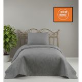 Tek Kişilik 2 Parça Ultrasonik Kapitoneli Yatak Örtüsü - Gri - 180 x 250 cm