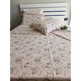 Tek Kişilik Çarşaflı Pembe Çiçek Desen Baskılı160x220 Nevresim Takımı