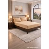 Tek Kişilik Çift Kişilik Lastikli Çarşaf Takımı Nevresim Kumaşı Pamuk Polyester 90x190 100x200 120x200 140x200 150x200 160x200 180x200 200x200 (Bej, 150x200 Çift Kişilik)