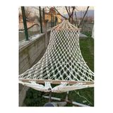 Tek Kişilik Çift Makrome Örgülü Pamuk Hamak Salıncak 95X220 Cm Bağlama İpli