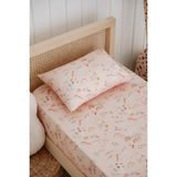 Tek Kişilik, Çocuk Lastikli Çarşaf Takımı, %100 Pamuk Saten - Pink Unicorn - Çok Renkli - 90 x 190