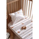 Tek Kişilik, Çocuk Lastikli Çarşaf Takımı, %100 Pamuk Saten - Stars - Çok Renkli - 80 x 180
